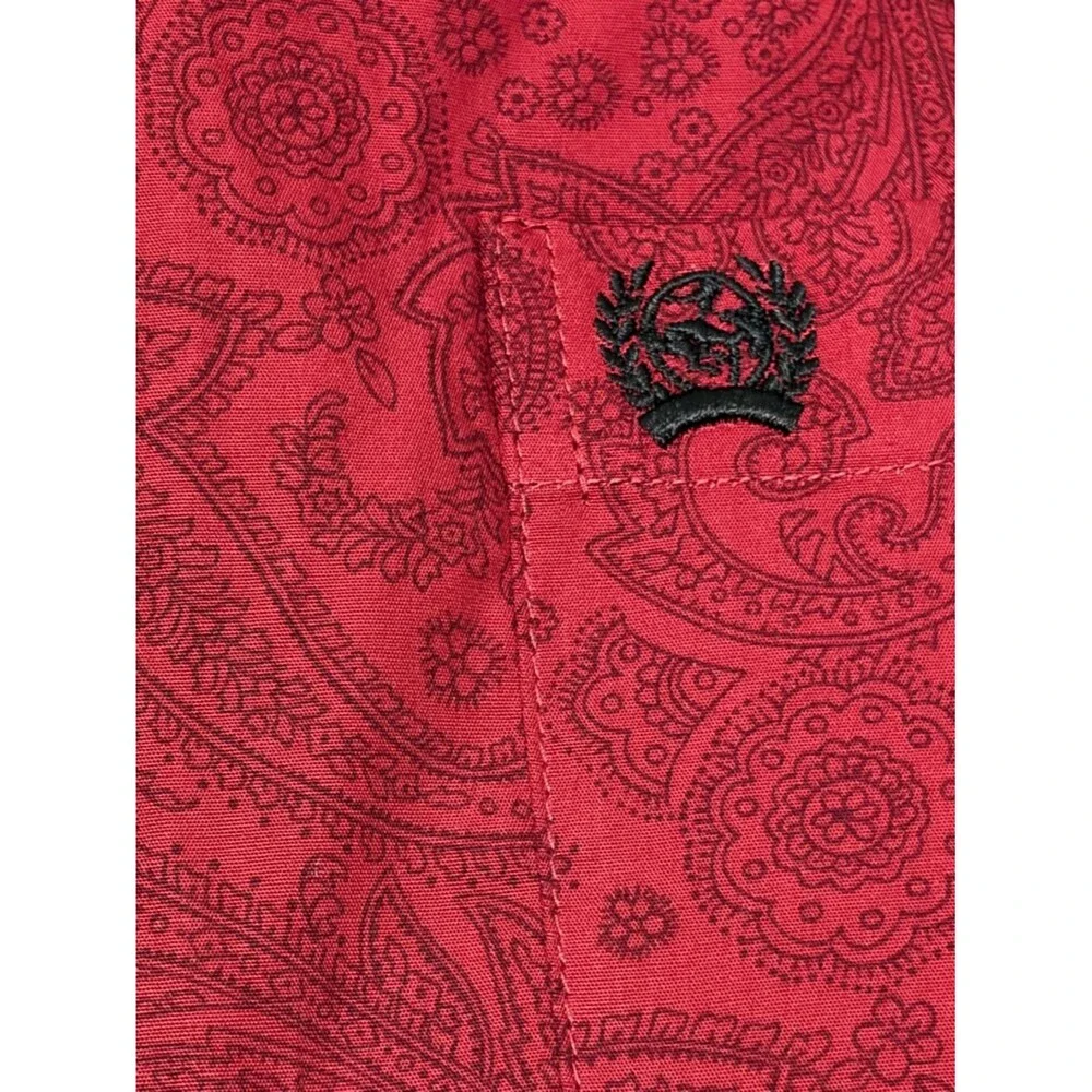 NEW Cinch Men’s Modern Fit Burgundy Paisley Button Up Shirt Size Medium